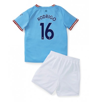 Manchester City Rodri Hernandez #16 Hjemmedraktsett Barn 2022-23 Kortermet (+ Korte bukser)